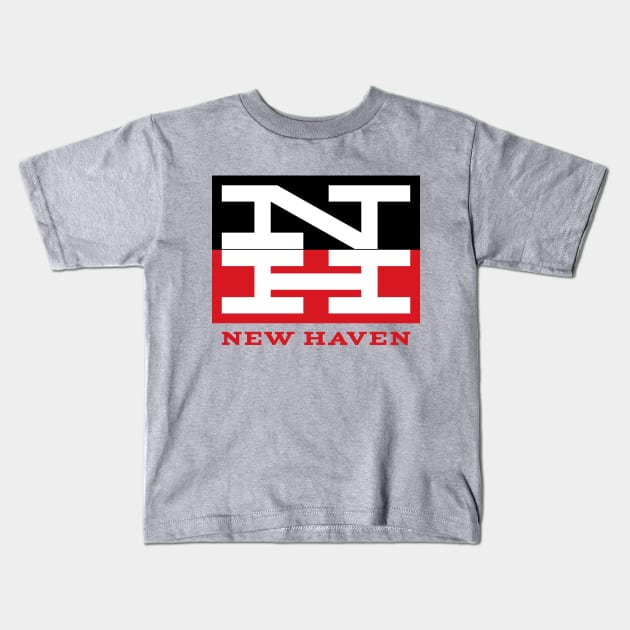 New Haven Railroad 1954 Tricolor Logo With Name Kids T-Shirt by MatchbookGraphics